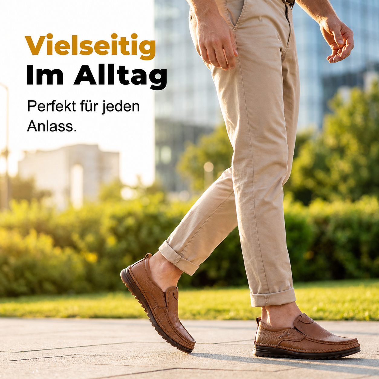 Ansicht der Herren-Loafer von oben mit Slip-On-Einstieg