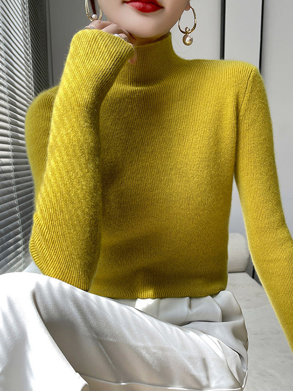 Damen Strickpullover Mit Halbhohem Kragen Und Schmalem Schnitt