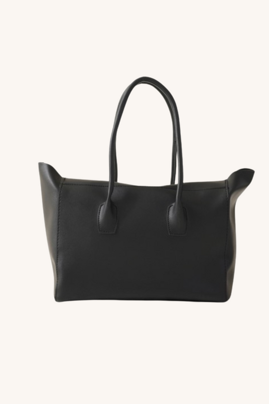 Monel Noir | Elegante große Handtasche aus veganem Leder mit Magnetverschluss für Damen