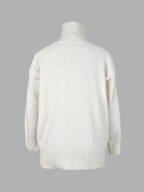 Damen Rollkragenpullover Mit Lockerem Schnitt