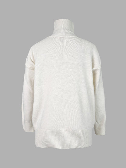 Damen Rollkragenpullover Mit Lockerem Schnitt