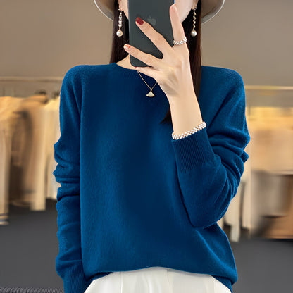 Eleganter Damenpullover aus Kaschmir, weicher Strickpullover
