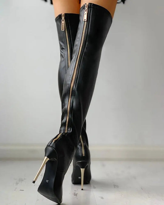 Damen Stiefeletten Mit Absatz Und Klassischem Design