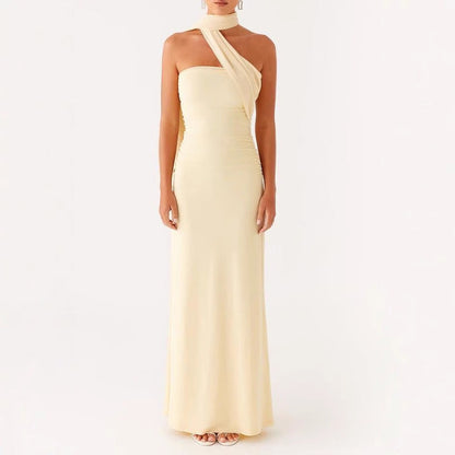 Damen Blumen Maxikleid Sommer Ärmelloses Fließendes Kleid