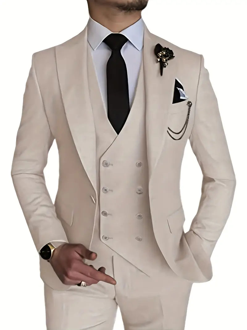 Herren Anzug Dreiteilig Mit Blazer Weste Und Hose