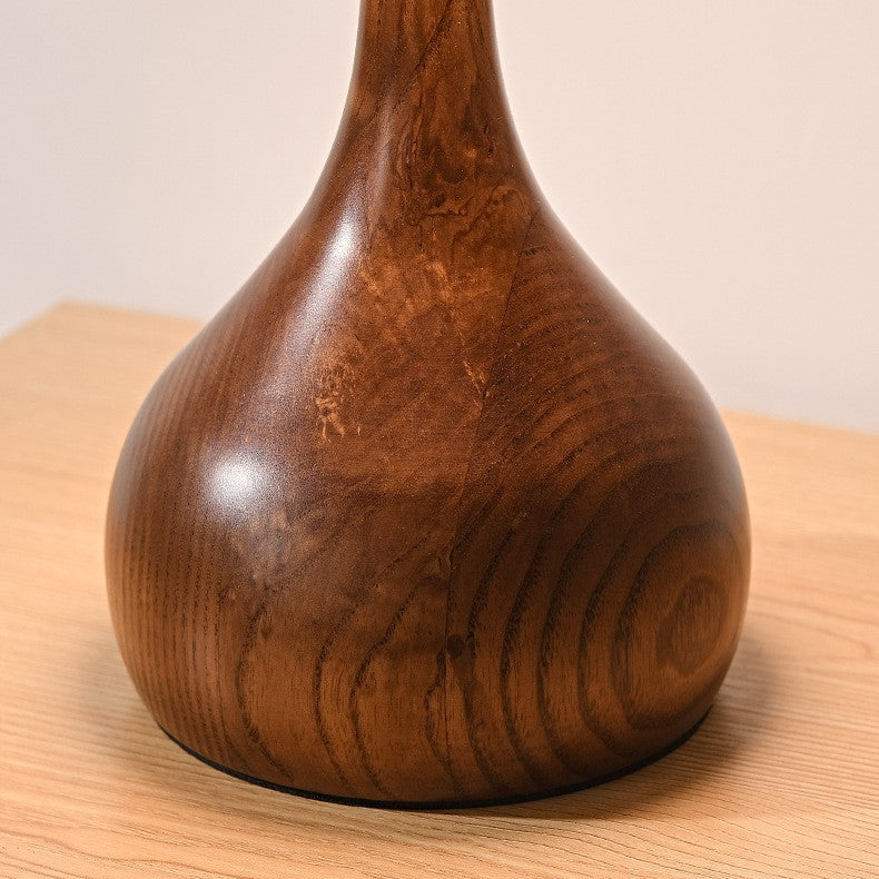 Tischlampe aus Holz und Glas im Vintage-Design