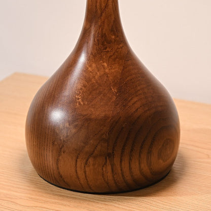 Tischlampe aus Holz und Glas im Vintage-Design