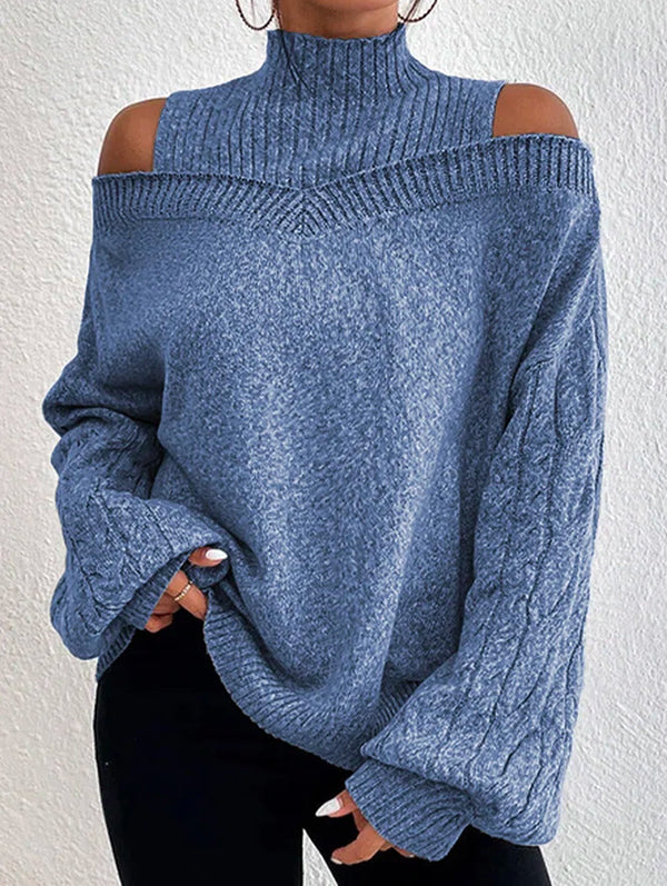 Damen Pullover Mit Schulterfreien Cut Out Details
