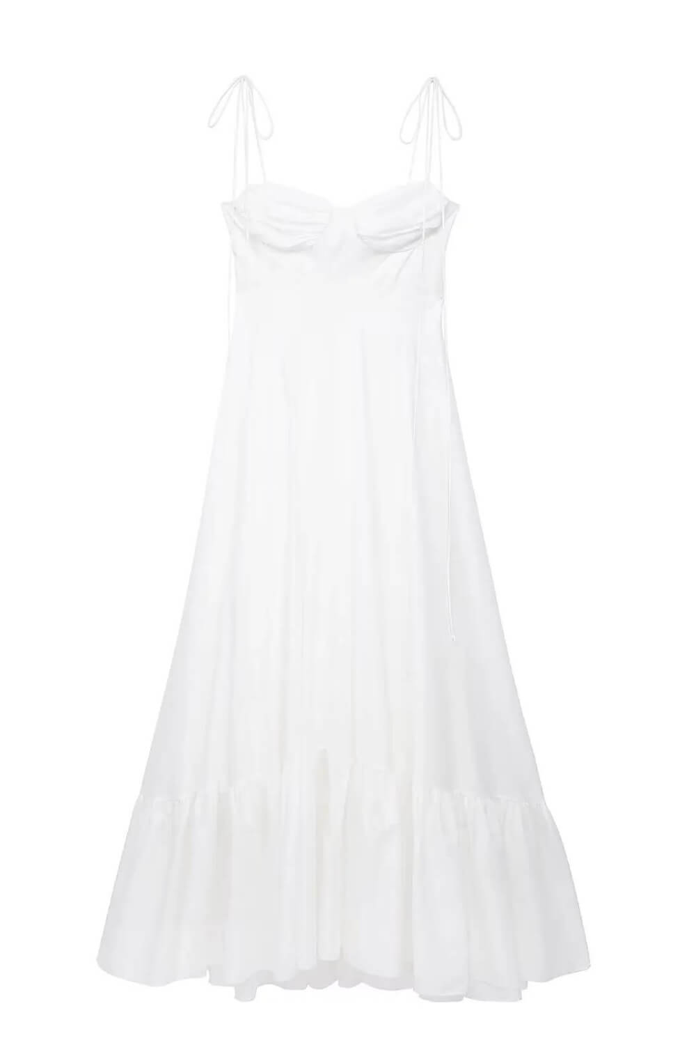 Polyester weißes langes Kleid bis zum Knöchel