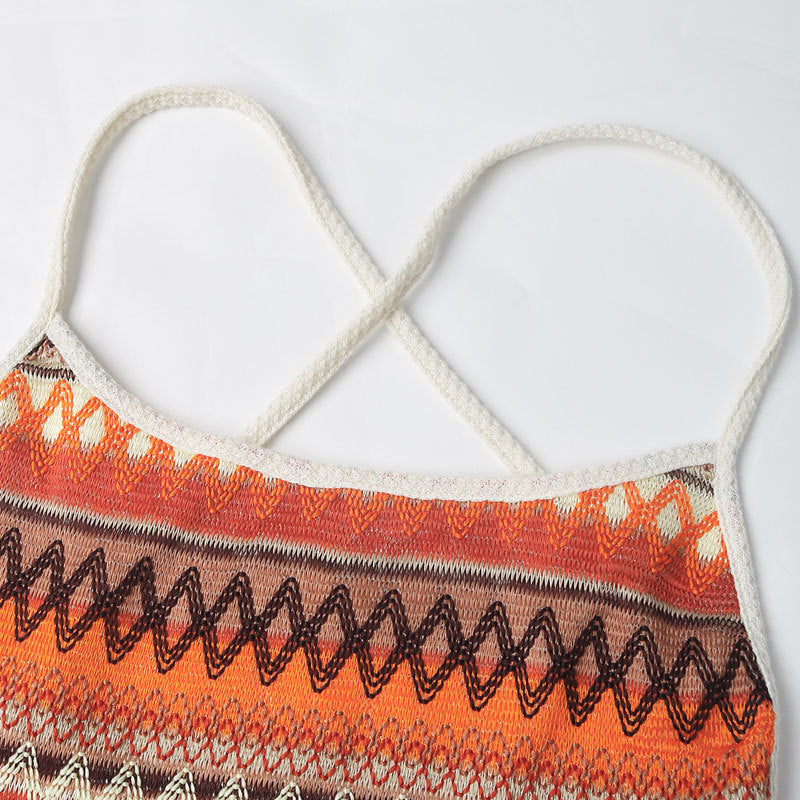 Boho Ärmelloses gerafftes Mini-Kleid mit Tunnelzug, figurbetonte Passform