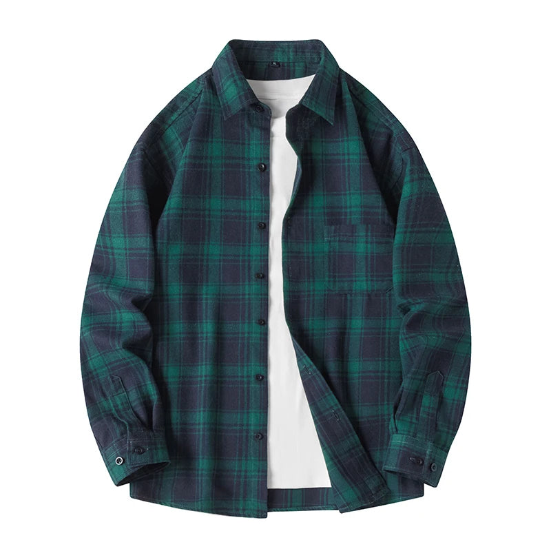 Herren Flanellhemd Mit Kariertem Muster