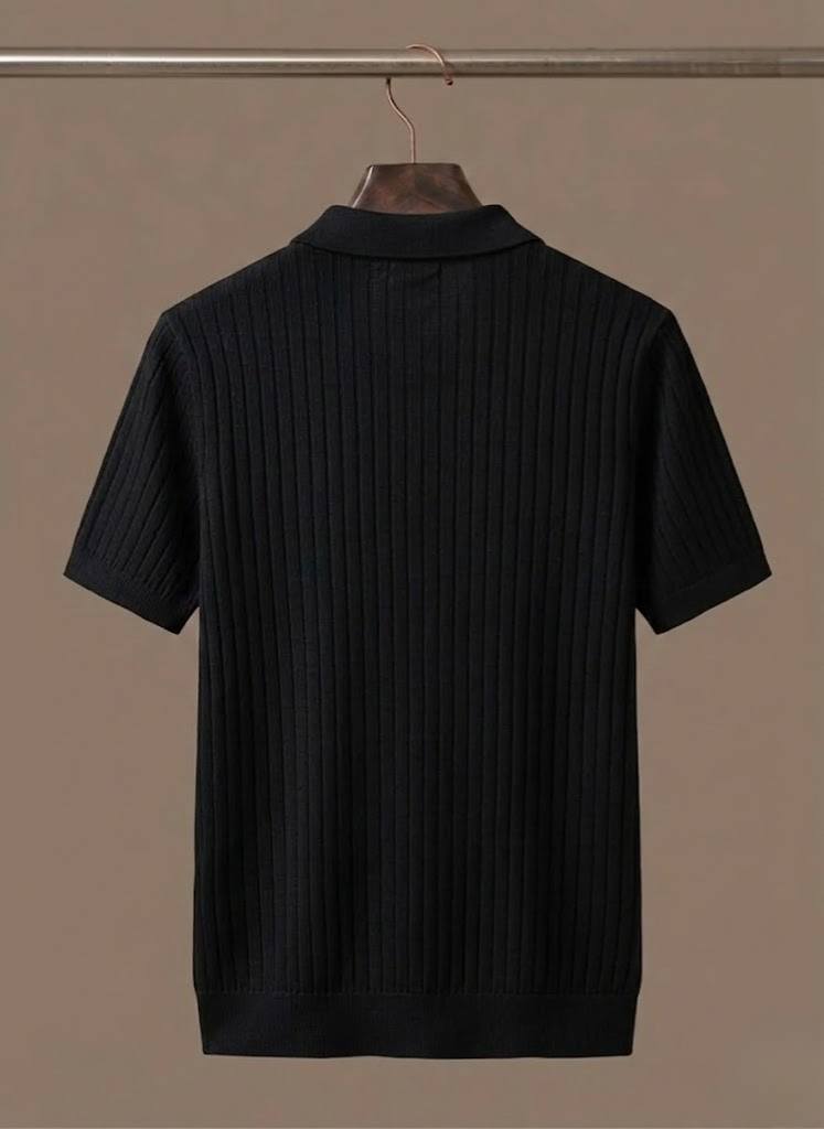 Leichtes Herren-Poloshirt aus Rippstrick