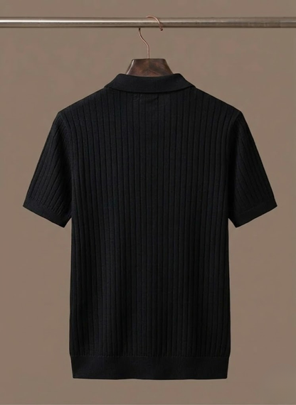 Leichtes Herren-Poloshirt aus Rippstrick