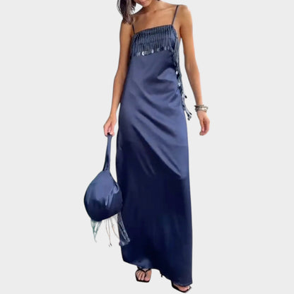 Damen müheloses Maxi-Trägerkleid