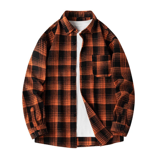 Herren Flanellhemd Mit Kariertem Muster