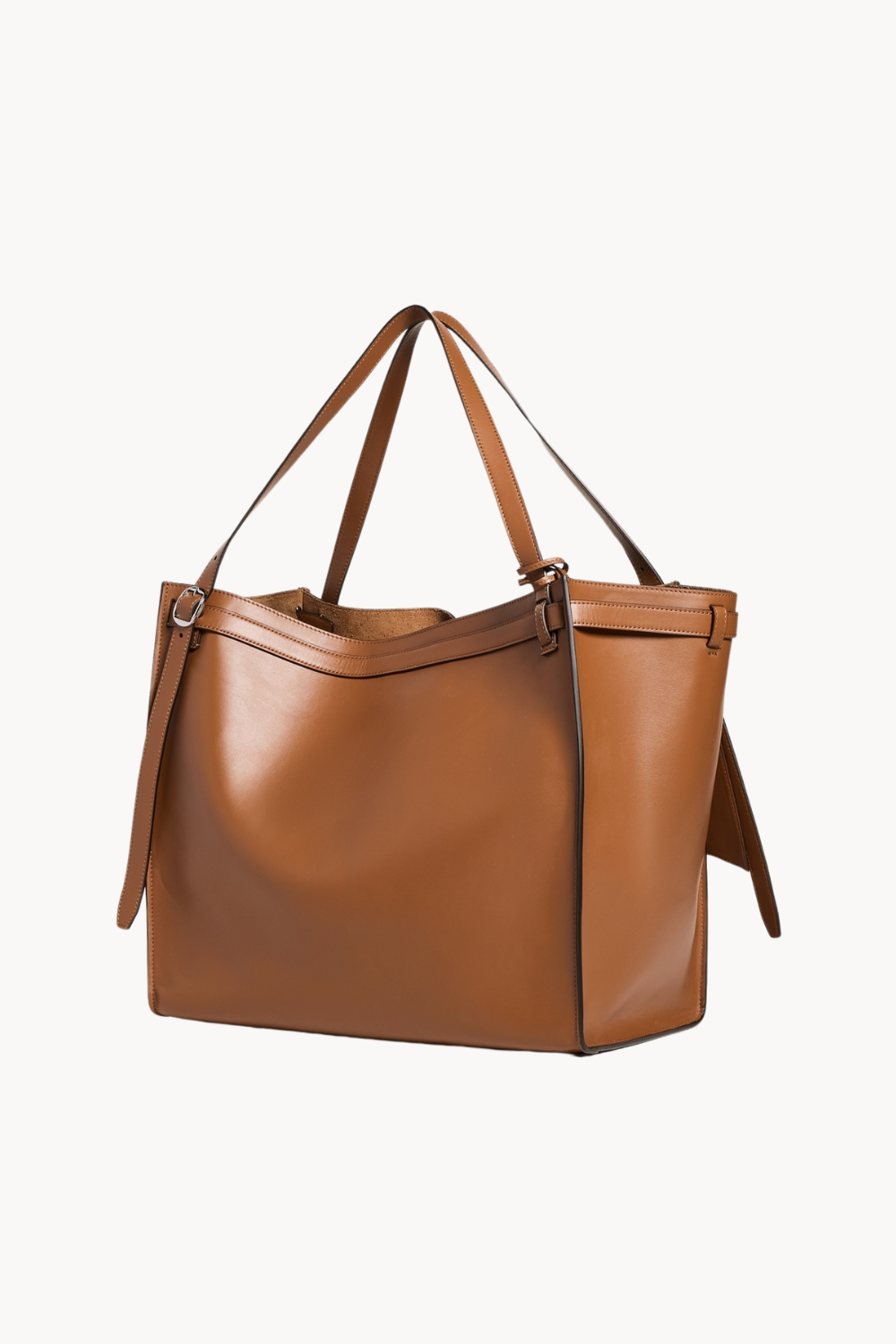 Große Tote Bag aus Kunstleder mit Faltenoptik für Damen