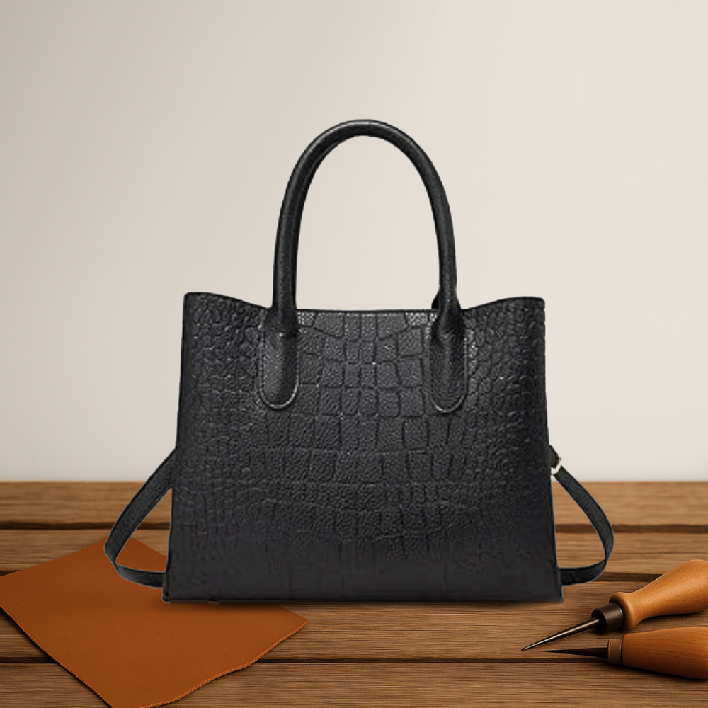 Elegante Krokodilleder-Optik Handtasche für Damen