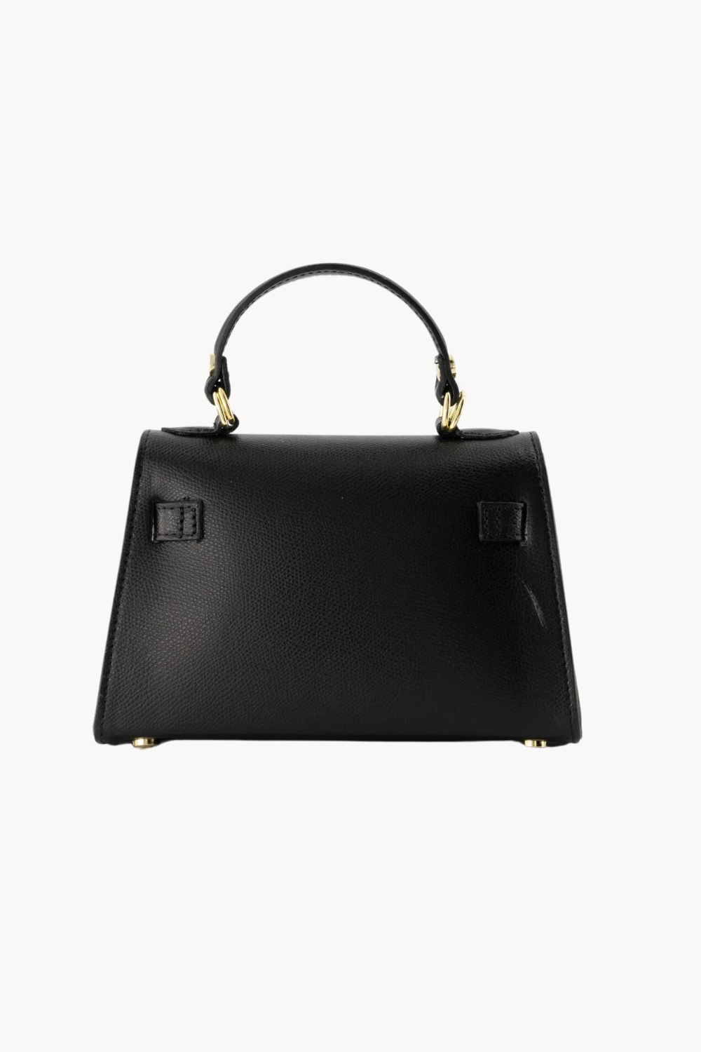 Kalie Noir | Elegante Mini Handtasche aus veganem Leder mit Goldverschluss für Damen