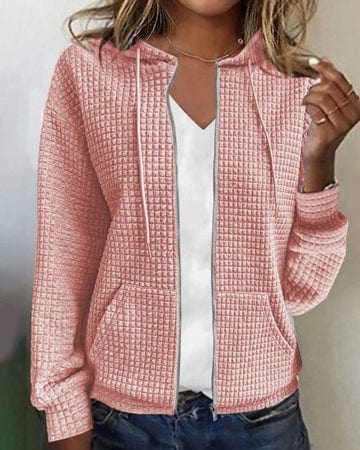 Damen Modische Kapuzenjacke Mit Taschen