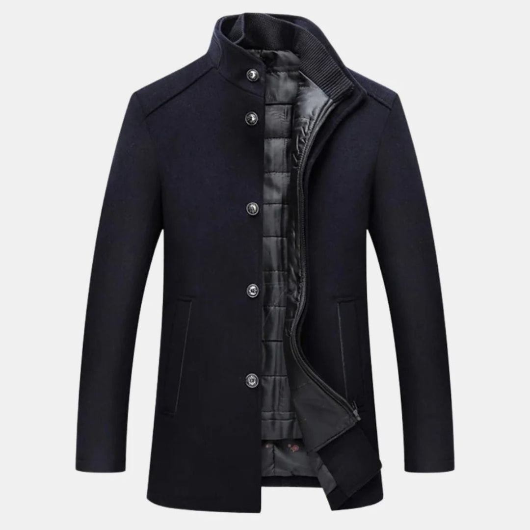 Herren Wollmantel Mit Klassischem Winter Design