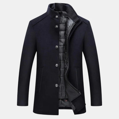 Herren Wollmantel Mit Klassischem Winter Design