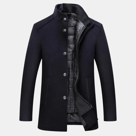 Herren Wollmantel Mit Klassischem Winter Design
