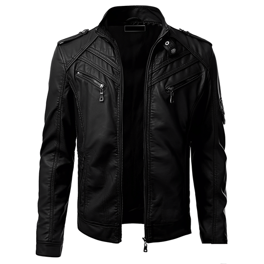Herren Motorrad Lederjacke Mit Robustem Design