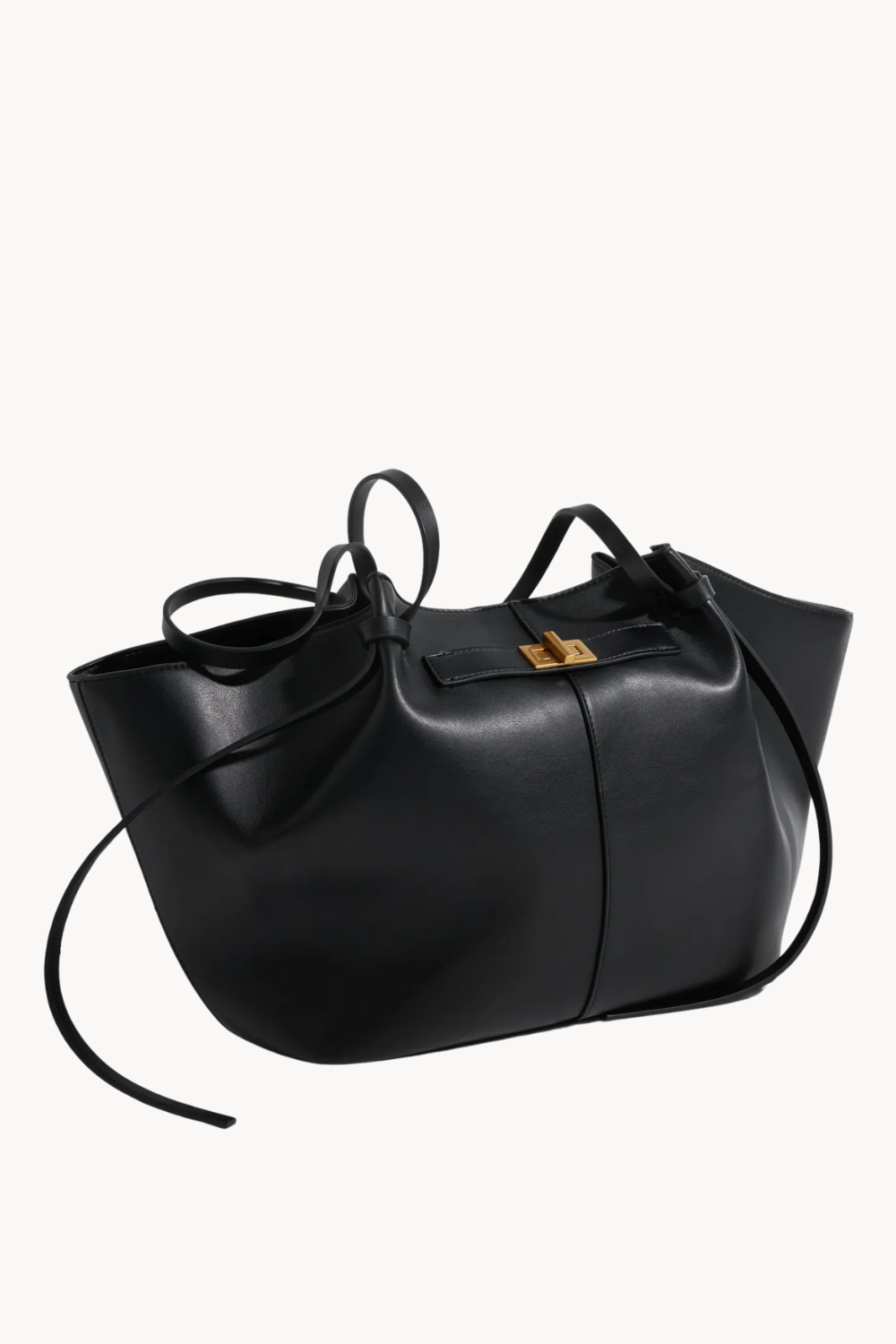 Livana Tote Schwarz | Große Tote Bag aus veganem Ultrafiber mit Laptopfach und goldenen Details für Damen