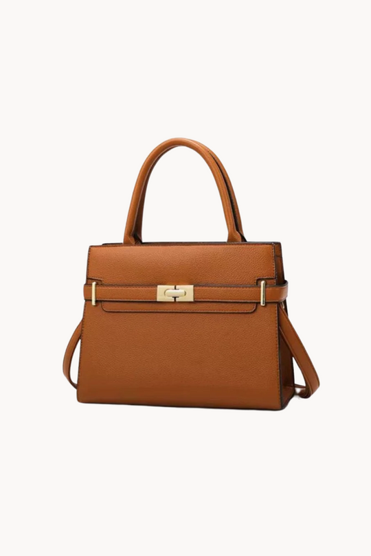 3-teiliges Handtaschen Set aus strukturiertem Kunstleder mit goldenen Details für Damen