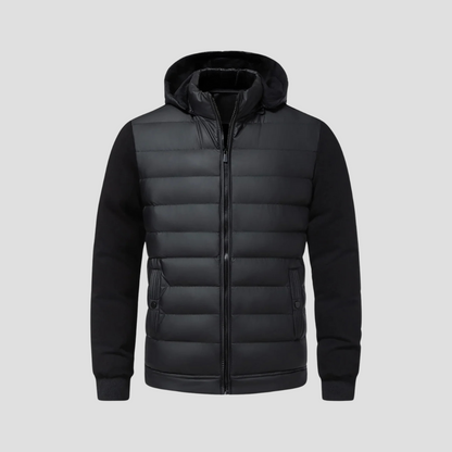 Herren Hybrid-Winterjacke Mit Kapuze