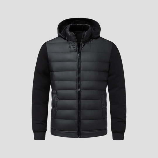 Herren Hybrid-Winterjacke Mit Kapuze
