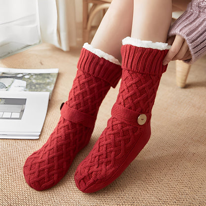 Stilvolle Damenwollsocken mit gemütlichem Fleecefutter