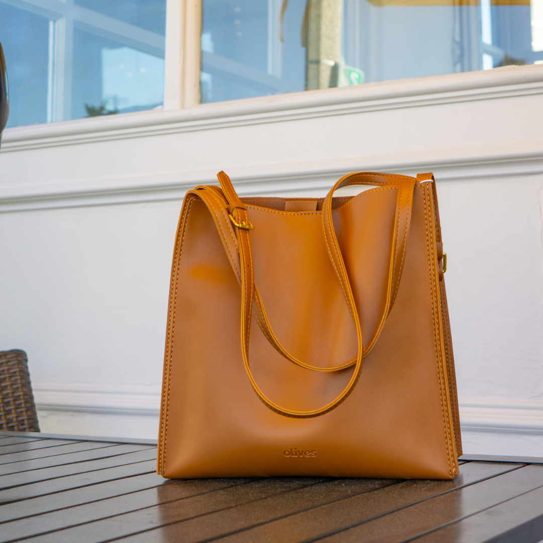 Vegane Leder-Shopper-Tasche Leicht und Strukturiert
