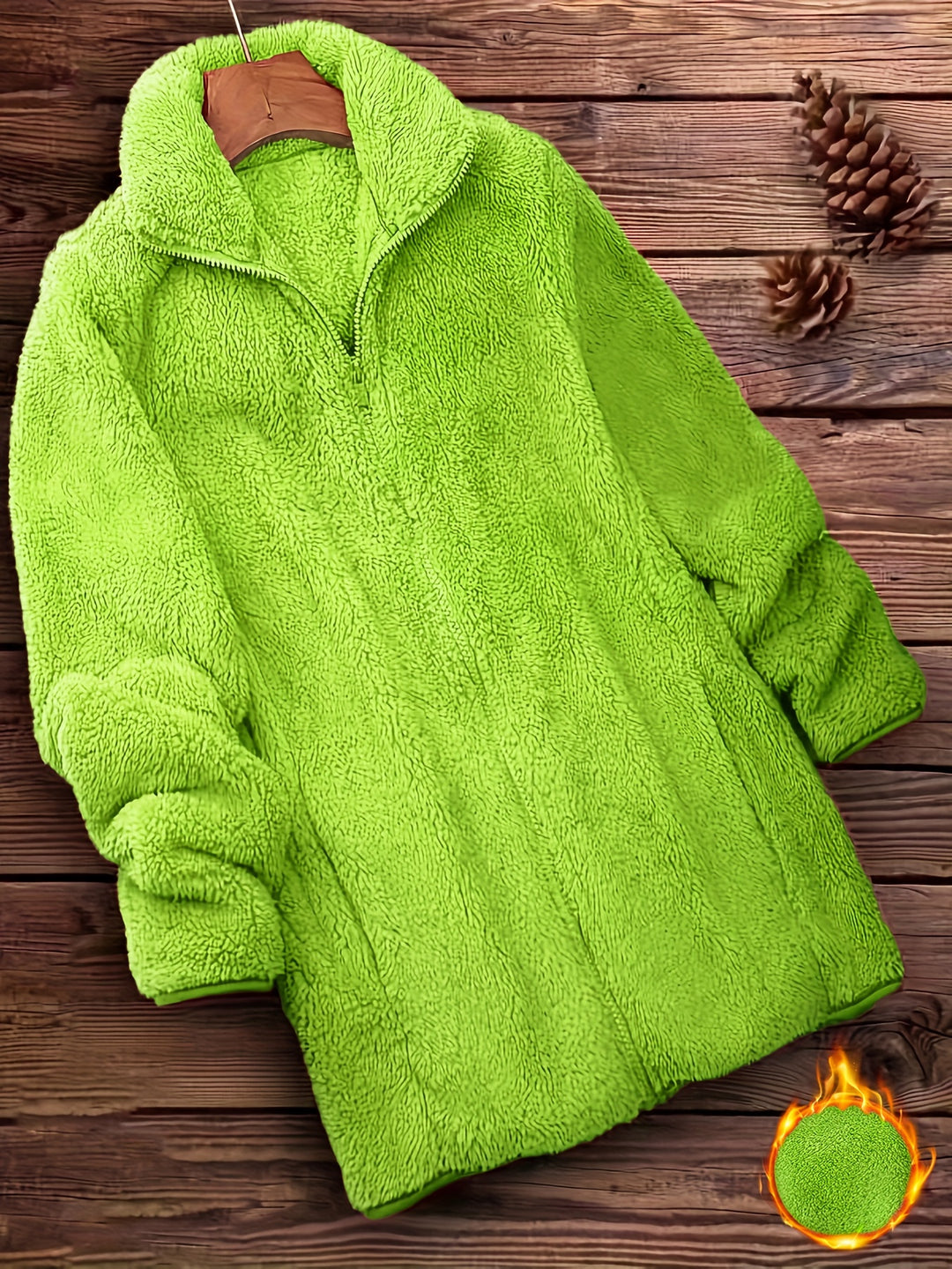 Gefütterte Winterjacke mit Reißverschluss für Damen