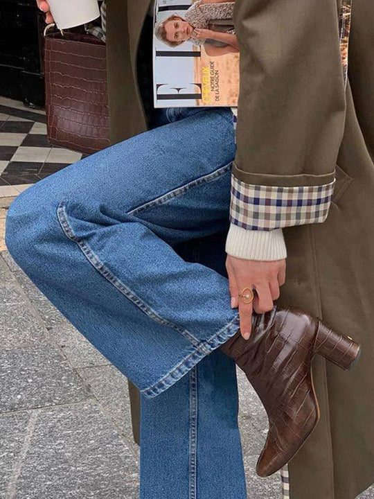Damen Trenchcoat Mit Karomuster Und Reverskragen