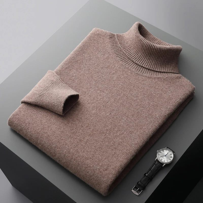 Klassischer Merinowoll-Rollkragenpullover