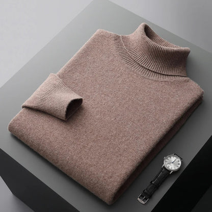 Klassischer Merinowoll-Rollkragenpullover