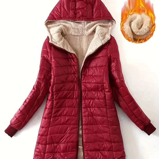 Steppjacke mit Kapuze und Reißverschluss für Damen