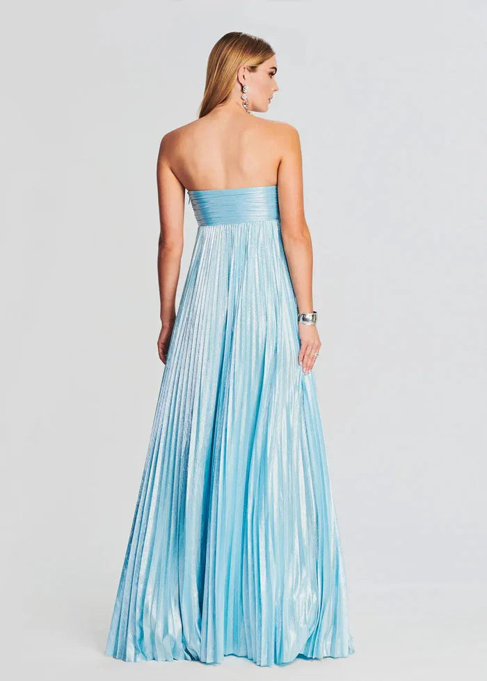 Himmelblaues trägerloses Gästekleid für Hochzeiten
