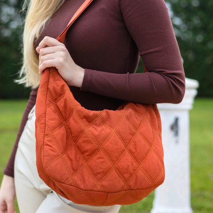 Gesteppte Diamond Puffer Schultertasche Leichtes Nylon