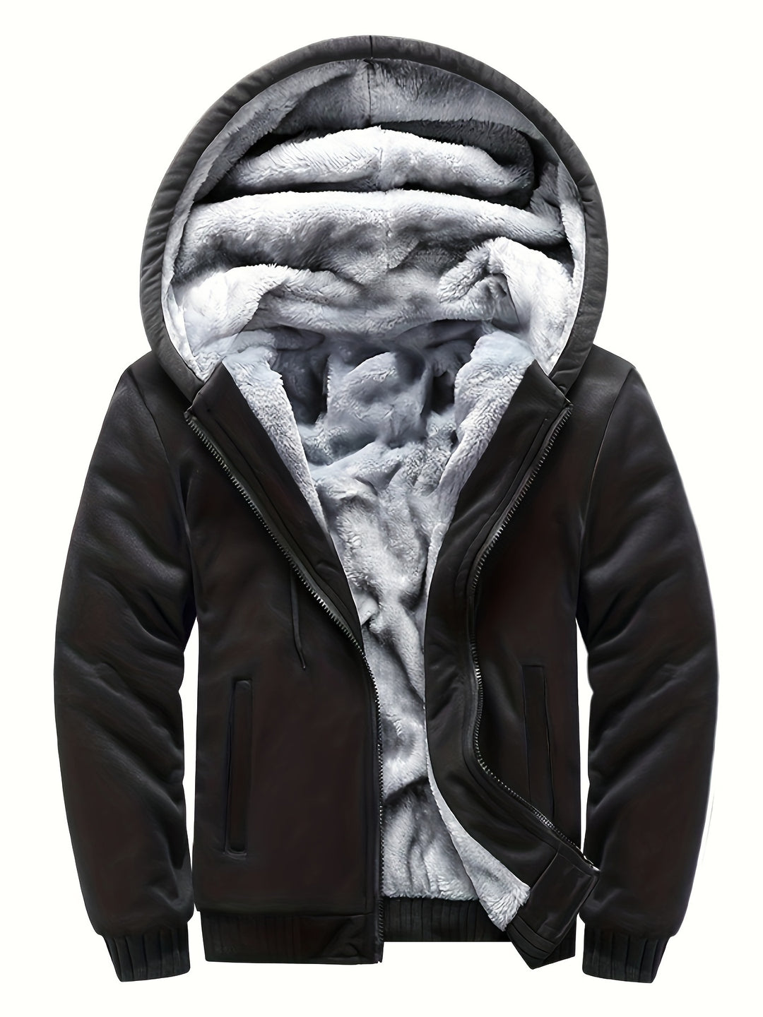 Warme Camouflage Fleecejacke mit Kapuze für Herren