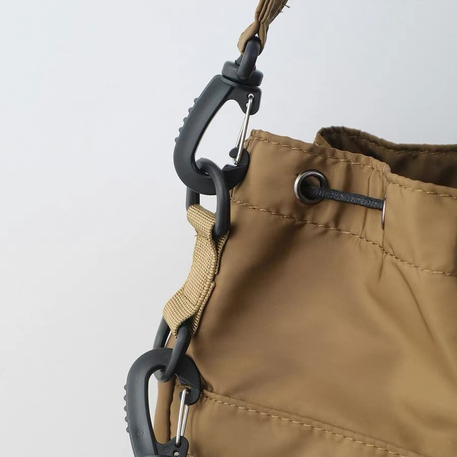 Nylon Kordelzug-Beuteltasche mit abnehmbarem Griff und Schultergurt
