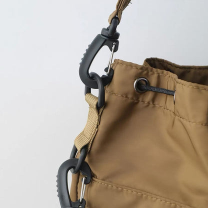 Nylon Kordelzug-Beuteltasche mit abnehmbarem Griff und Schultergurt