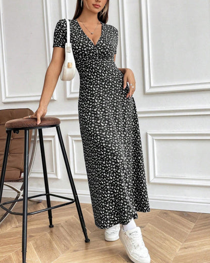 Elegantes bedrucktes Bodycon-Midikleid