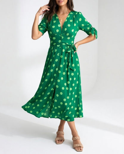 Elegantes Midikleid mit Polka Dots für Damen