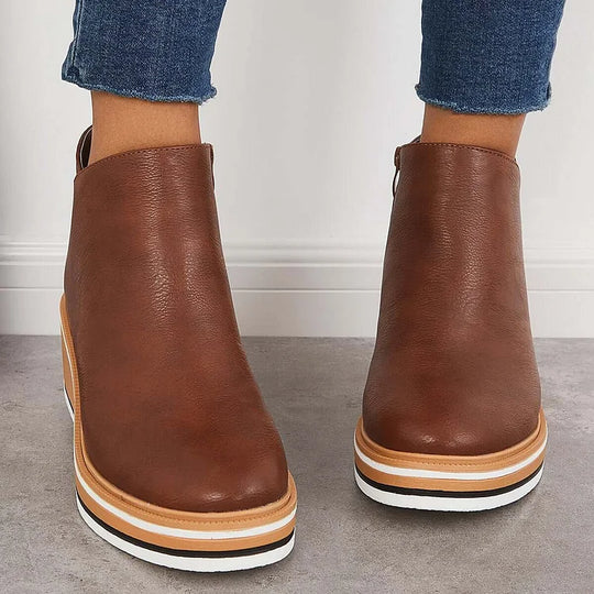 Damen Stiefel Mit Seitlichem Reißverschluss Und Klassischem Design