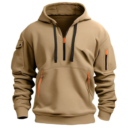 Herren Casual Halb-Reißverschluss Hoodie Pullover