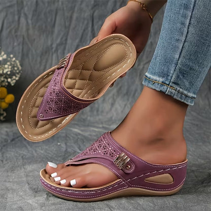 Damen Keilabsatz Sandalen Bequeme Sommerschuhe