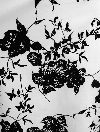 1950er Vintage Blumen Trapez Cocktail Abendkleid