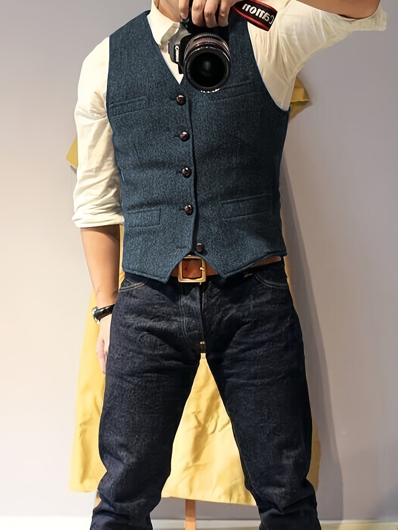 Vintage Tweed Weste im Western-Stil für Herren